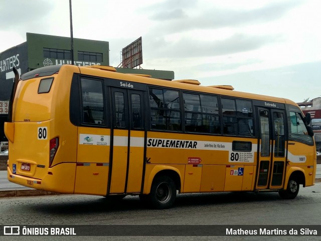 Transporte Suplementar de Belo Horizonte 1081 na cidade de Contagem, Minas Gerais, Brasil, por Matheus Martins da Silva. ID da foto: 9054365.