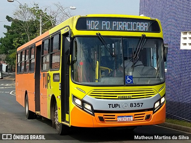 TUPi Transportes Urbanos Piracicaba 8357 na cidade de Piracicaba, São Paulo, Brasil, por Matheus Martins da Silva. Número da foto: #9054395.