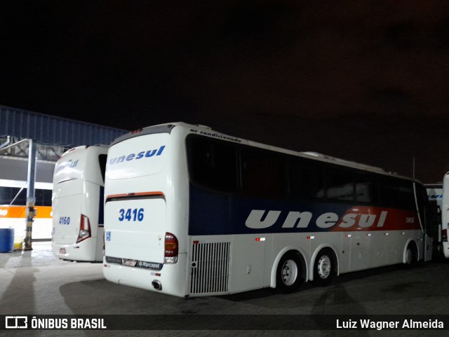 Unesul de Transportes 3416 na cidade de Porto Alegre, Rio Grande do Sul, Brasil, por Luiz Wagner Almeida. ID da foto: 9060340.