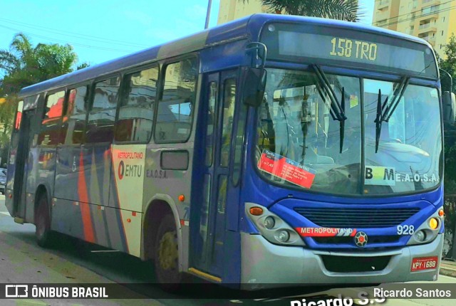 EAOSA - Empresa Auto Ônibus Santo André 928 na cidade de Santo André, São Paulo, Brasil, por Ricardo Santos. ID da foto: 9061190.