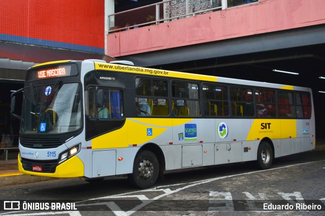 Viação Sorriso de Minas 5115 na cidade de Uberlândia, Minas Gerais, Brasil, por Eduardo Ribeiro. ID da foto: 9063055.