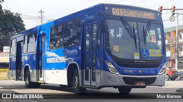 SOPAL - Sociedade de Ônibus Porto-Alegrense Ltda. 6686 na cidade de Porto Alegre, Rio Grande do Sul, Brasil, por Max Ramos. Número da foto: #9063162.