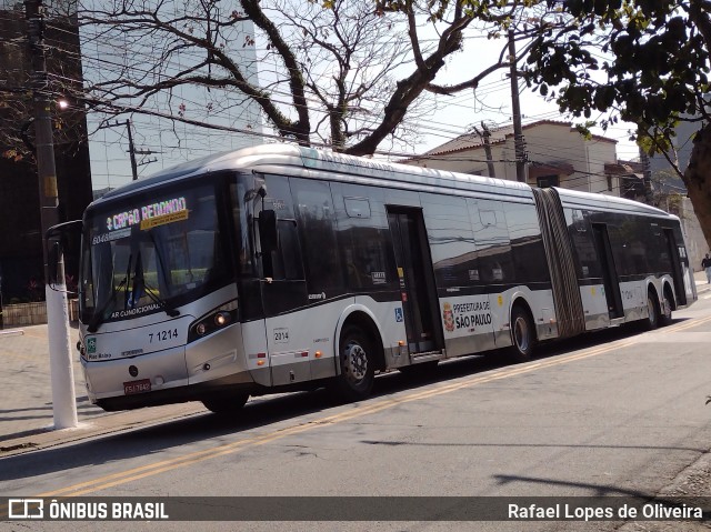Viação Campo Belo 7 1214 na cidade de São Paulo, São Paulo, Brasil, por Rafael Lopes de Oliveira. Número da foto: #9062345.
