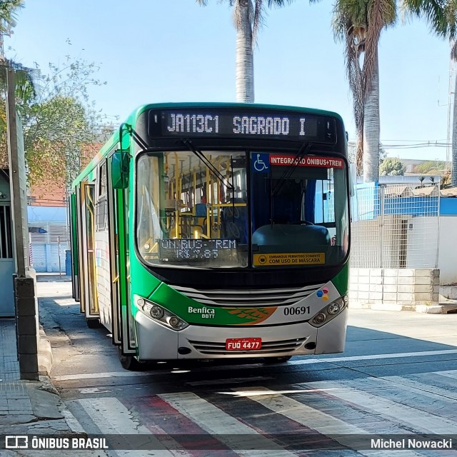 BBTT - Benfica Barueri Transporte e Turismo 00691 na cidade de Jandira, São Paulo, Brasil, por Michel Nowacki. ID da foto: 9131732.