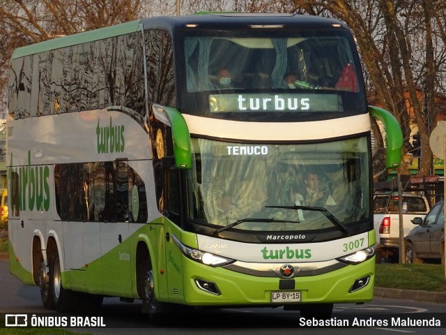 TurBus 3007 na cidade de Chillán, Ñuble, Bío-Bío, Chile, por Sebastian Andres Maluenda. Número da foto: #9133187.