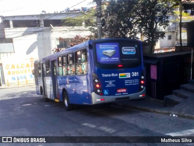 Trans Bus Transportes Coletivos 381 na cidade de São Bernardo do Campo, São Paulo, Brasil, por Matheus Silva. ID da foto: 9158883.