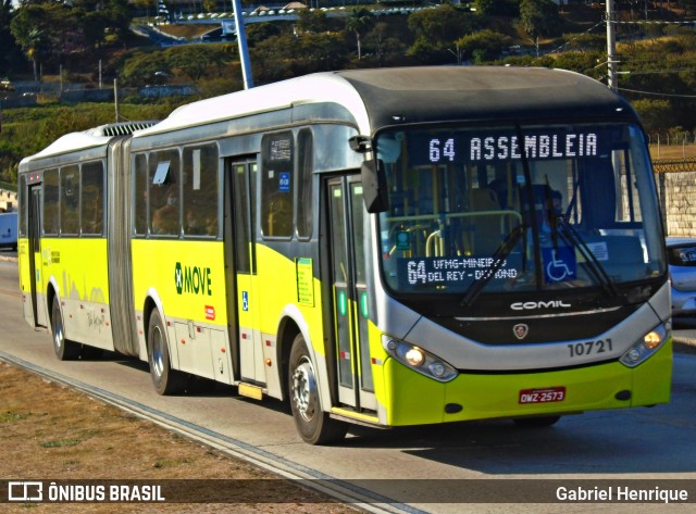 Milênio Transportes 10721 na cidade de Belo Horizonte, Minas Gerais, Brasil, por Gabriel Henrique. ID da foto: 9159166.