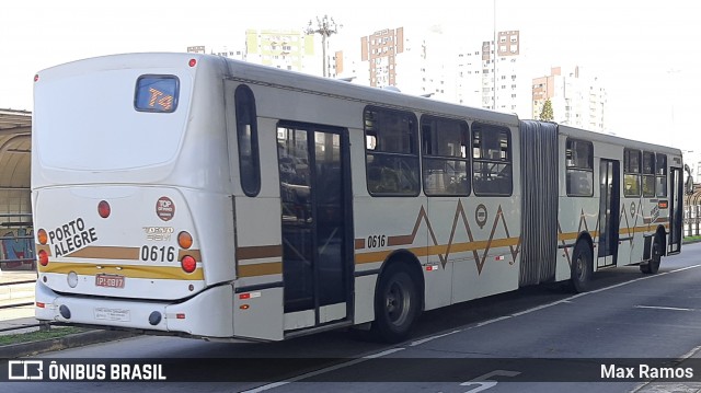 Companhia Carris Porto-Alegrense 0616 na cidade de Porto Alegre, Rio Grande do Sul, Brasil, por Max Ramos. Número da foto: #9158991.