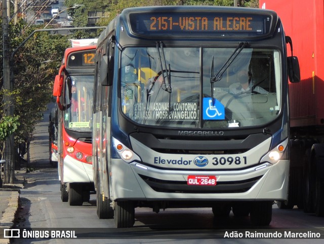 Viação Zurick 30981 na cidade de Belo Horizonte, Minas Gerais, Brasil, por Adão Raimundo Marcelino. ID da foto: 9161291.