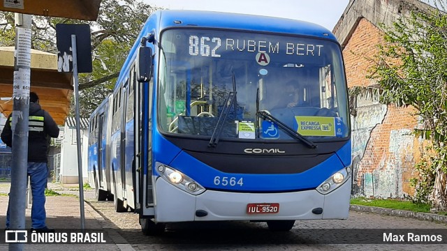 Nortran Transportes Coletivos 6564 na cidade de Porto Alegre, Rio Grande do Sul, Brasil, por Max Ramos. Número da foto: #9159771.