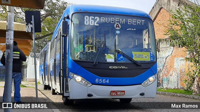 Nortran Transportes Coletivos 6564 na cidade de Porto Alegre, Rio Grande do Sul, Brasil, por Max Ramos. ID da foto: 9159771.