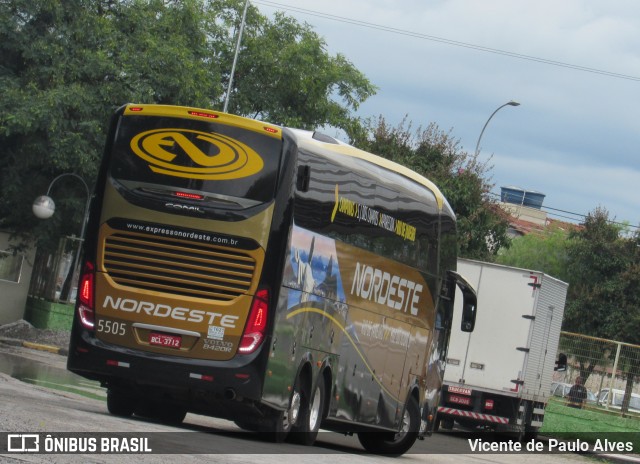 Expresso Nordeste 5505 na cidade de São José dos Campos, São Paulo, Brasil, por Vicente de Paulo Alves. ID da foto: 9162661.