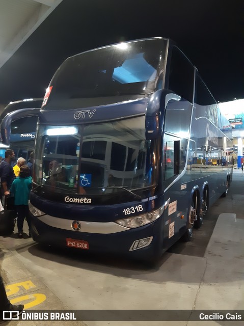 Viação Cometa 18318 na cidade de Rio de Janeiro, Rio de Janeiro, Brasil, por Cecilio Cais. Número da foto: #9164107.