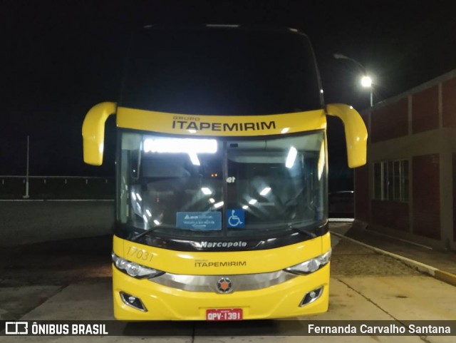 Viação Itapemirim 17031 na cidade de Campos dos Goytacazes, Rio de Janeiro, Brasil, por Fernanda Carvalho Santana. Número da foto: #9167049.