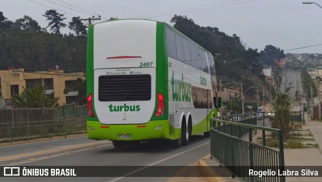 TurBus 2497 na cidade de El Quisco, San Antonio, Valparaíso, Chile, por Rogelio Labra Silva. Número da foto: #9167563.