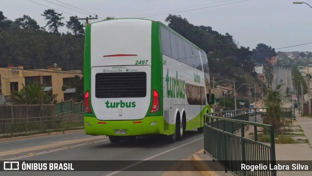 TurBus 2497 na cidade de El Quisco, San Antonio, Valparaíso, Chile, por Rogelio Labra Silva. ID da foto: 9167563.