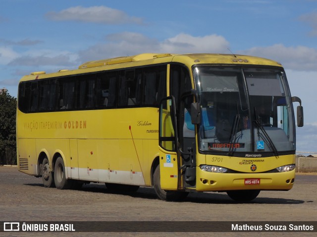 Viação Itapemirim 5701 na cidade de Vitória da Conquista, Bahia, Brasil, por Matheus Souza Santos. ID da foto: 9168027.