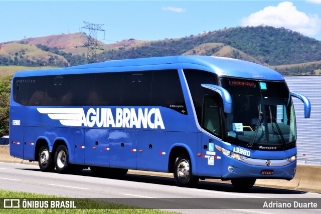 Viação Águia Branca 13980 na cidade de Roseira, São Paulo, Brasil, por Adriano Duarte. Número da foto: #9173800.
