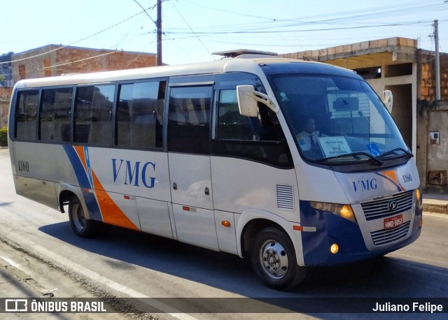 VMG - Viação Minas Gerais 1160 na cidade de Contagem, Minas Gerais, Brasil, por Juliano Felipe. ID da foto: 9174879.