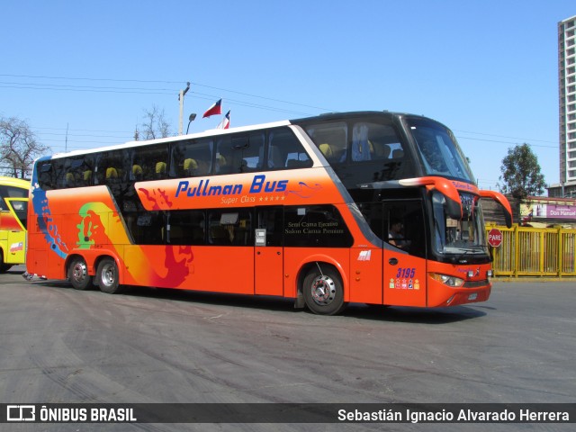 Pullman Bus 3195 na cidade de Santiago, Santiago, Metropolitana de Santiago, Chile, por Sebastián Ignacio Alvarado Herrera. Número da foto: #9179498.