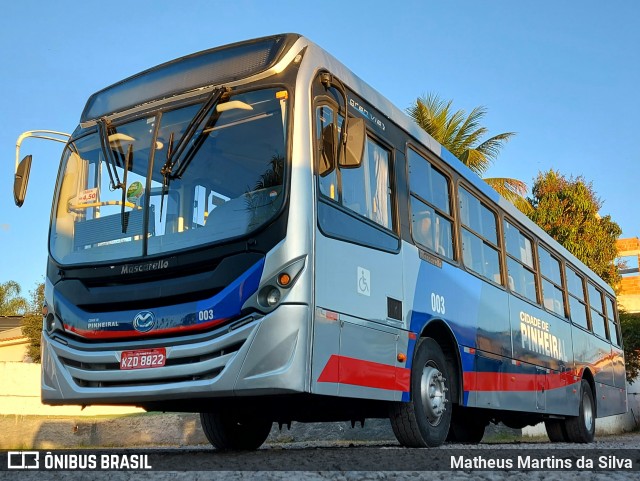 Bem Te Vi Transportes e Turismo 003 na cidade de Pinheiral, Rio de Janeiro, Brasil, por Matheus Martins da Silva. ID da foto: 9177333.