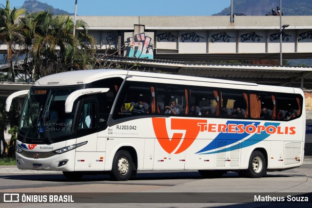 Viação Teresópolis RJ 203.042 na cidade de Rio de Janeiro, Rio de Janeiro, Brasil, por Matheus Souza. Número da foto: #9179160.