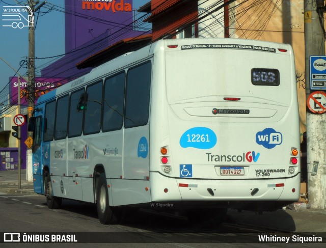 Viação Praia Sol 12261 na cidade de Vitória, Espírito Santo, Brasil, por Whitiney Siqueira. ID da foto: 9180561.