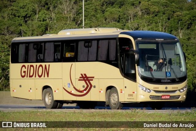 Gidion Transporte e Turismo 22002 na cidade de Joinville, Santa Catarina, Brasil, por Daniel Budal de Araújo. ID da foto: 9185524.