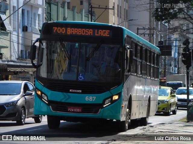 TUSMIL - Transporte Urbano São Miguel 687 na cidade de Juiz de Fora, Minas Gerais, Brasil, por Luiz Carlos Rosa. ID da foto: 9185061.