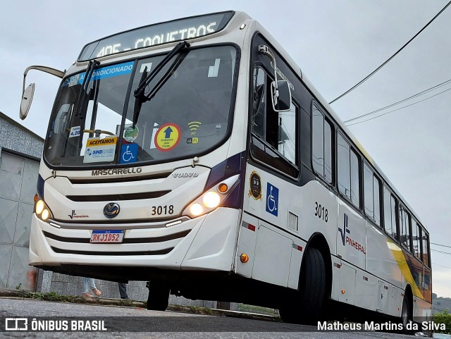 Viação Pinheiral 3018 na cidade de Volta Redonda, Rio de Janeiro, Brasil, por Matheus Martins da Silva. ID da foto: 9182979.