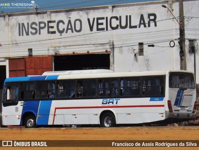 BRT - Barroso e Ribeiro Transportes 113 na cidade de Teresina, Piauí, Brasil, por Francisco de Assis Rodrigues da Silva. Número da foto: #9182926.
