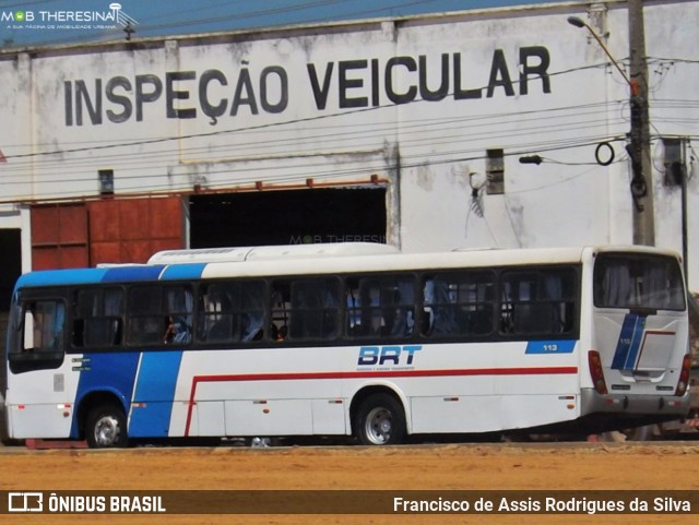 BRT - Barroso e Ribeiro Transportes 113 na cidade de Teresina, Piauí, Brasil, por Francisco de Assis Rodrigues da Silva. ID da foto: 9182926.