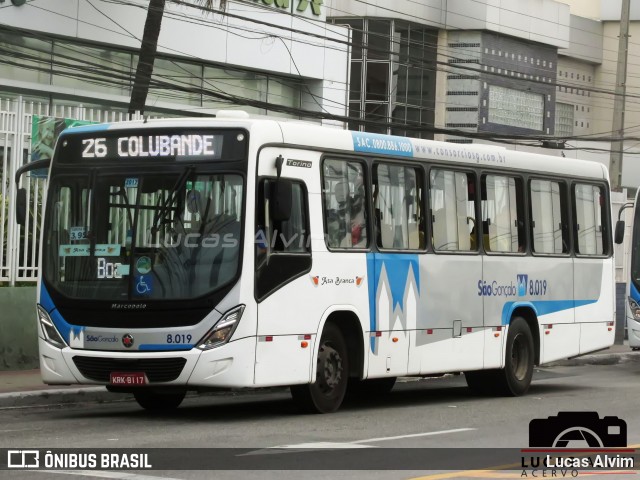 Auto Ônibus Asa Branca Gonçalense 8.019 na cidade de São Gonçalo, Rio de Janeiro, Brasil, por Lucas Alvim. ID da foto: 9186761.