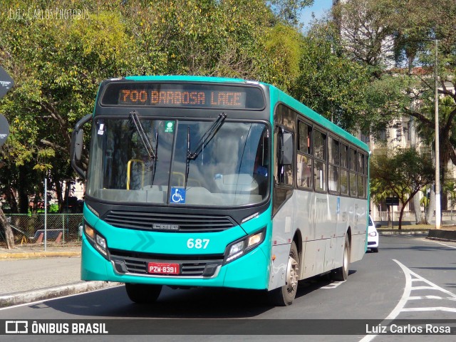 TUSMIL - Transporte Urbano São Miguel 687 na cidade de Juiz de Fora, Minas Gerais, Brasil, por Luiz Carlos Rosa. ID da foto: 9186375.