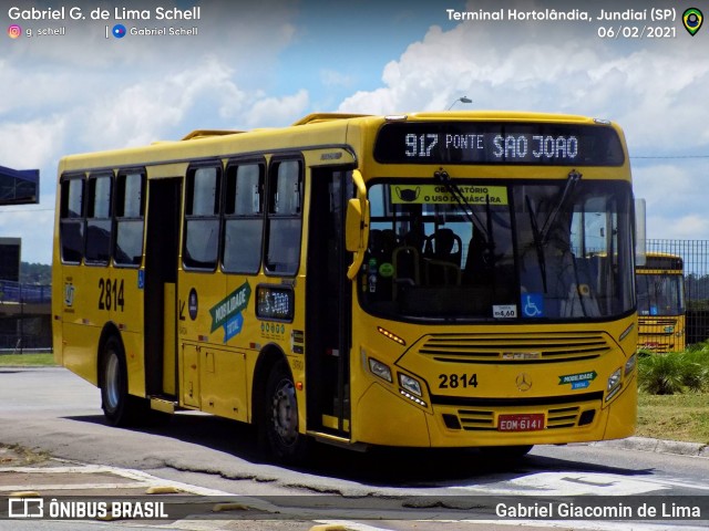 Viação Jundiaiense 2814 na cidade de Jundiaí, São Paulo, Brasil, por Gabriel Giacomin de Lima. Número da foto: #9189316.