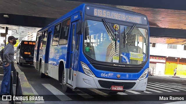 SOPAL - Sociedade de Ônibus Porto-Alegrense Ltda. 6647 na cidade de Porto Alegre, Rio Grande do Sul, Brasil, por Max Ramos. Número da foto: #9189938.