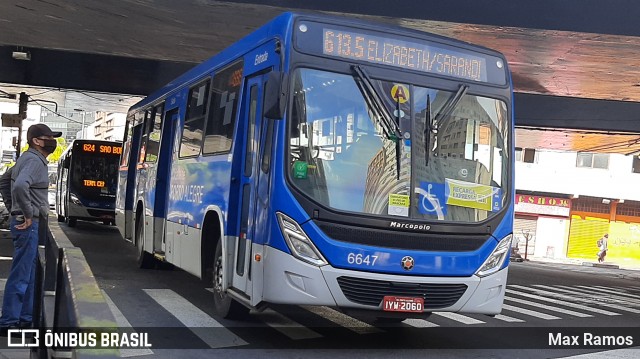 SOPAL - Sociedade de Ônibus Porto-Alegrense Ltda. 6647 na cidade de Porto Alegre, Rio Grande do Sul, Brasil, por Max Ramos. ID da foto: 9189938.