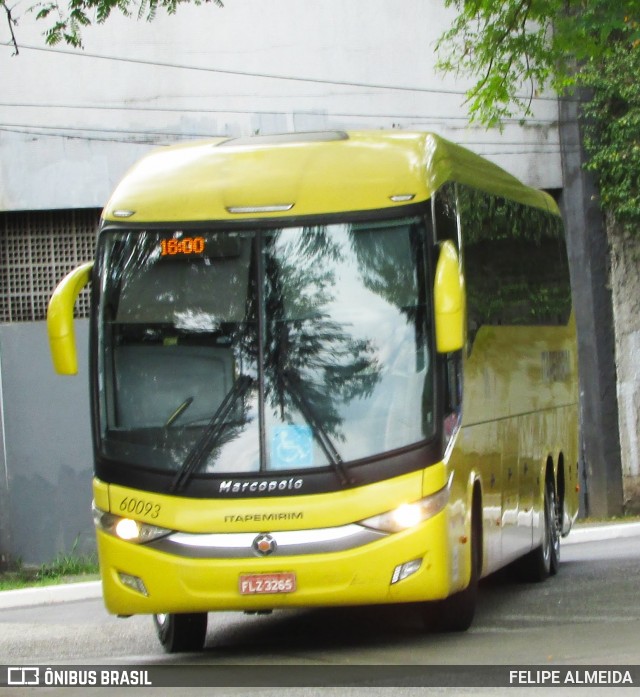 Viação Itapemirim 60093 na cidade de São Paulo, São Paulo, Brasil, por FELIPE ALMEIDA. ID da foto: 9189560.