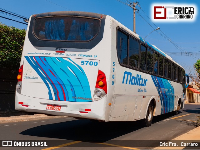 Malitur Turismo 5700 na cidade de Catanduva, São Paulo, Brasil, por Eric Fra.  Carraro. ID da foto: 9189034.