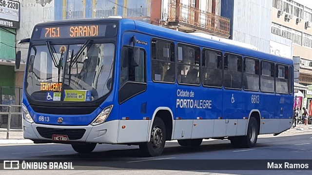 SOPAL - Sociedade de Ônibus Porto-Alegrense Ltda. 6613 na cidade de Porto Alegre, Rio Grande do Sul, Brasil, por Max Ramos. ID da foto: 9190022.