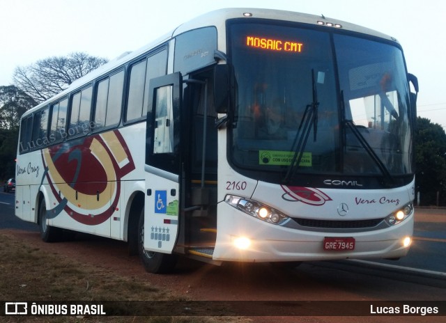 Vera Cruz Transporte e Turismo 2160 na cidade de Araxá, Minas Gerais, Brasil, por Lucas Borges . Número da foto: #9189612.