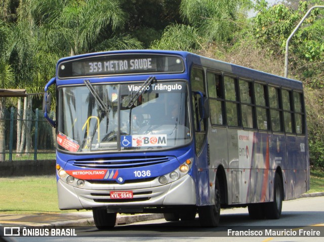 Auto Viação Triângulo 1036 na cidade de São Paulo, São Paulo, Brasil, por Francisco Mauricio Freire. Número da foto: #9192416.