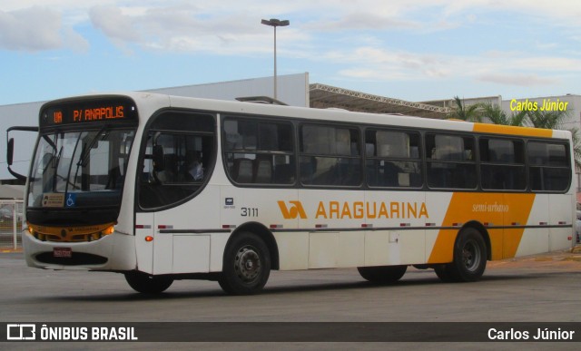 Viação Araguarina 3111 na cidade de Goiânia, Goiás, Brasil, por Carlos Júnior. ID da foto: 9193049.