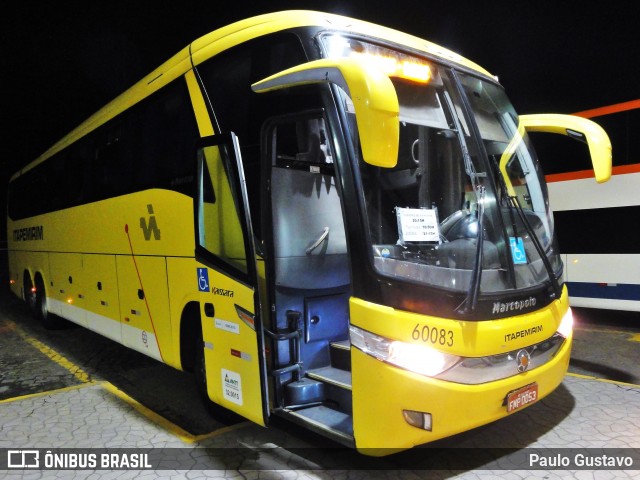 Viação Itapemirim 60083 na cidade de Manhuaçu, Minas Gerais, Brasil, por Paulo Gustavo. Número da foto: #9192955.