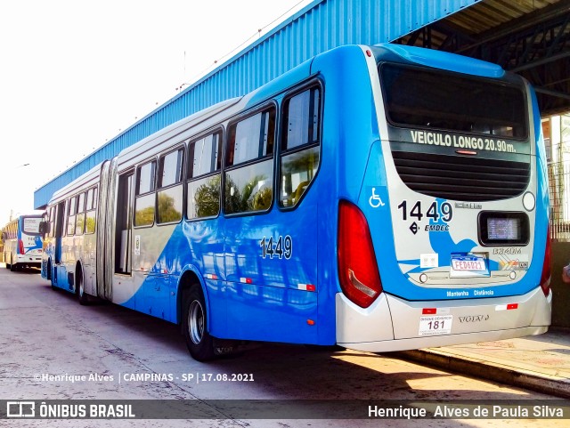 VB Transportes e Turismo 1449 na cidade de Campinas, São Paulo, Brasil, por Henrique Alves de Paula Silva. Número da foto: #9195130.