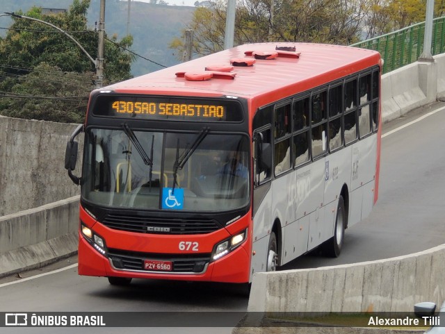 TUSMIL - Transporte Urbano São Miguel 672 na cidade de Juiz de Fora, Minas Gerais, Brasil, por Alexandre Tilli. ID da foto: 9195554.