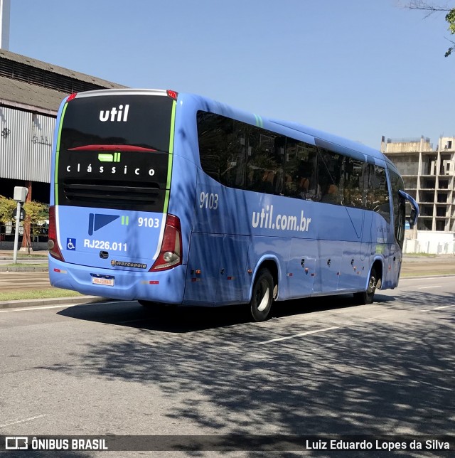 UTIL - União Transporte Interestadual de Luxo 9103 na cidade de Rio de Janeiro, Rio de Janeiro, Brasil, por Luiz Eduardo Lopes da Silva. ID da foto: 9199662.