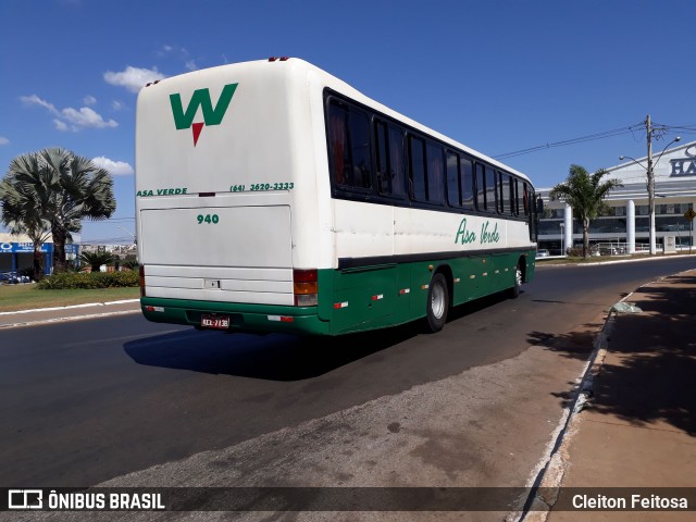 Viação Asa Verde 940 na cidade de Rio Verde, Goiás, Brasil, por Cleiton Feitosa. Número da foto: #9197605.