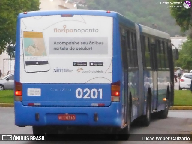 Transol Transportes Coletivos 0201 na cidade de Florianópolis, Santa Catarina, Brasil, por Lucas Weber Calizario. ID da foto: 9201499.