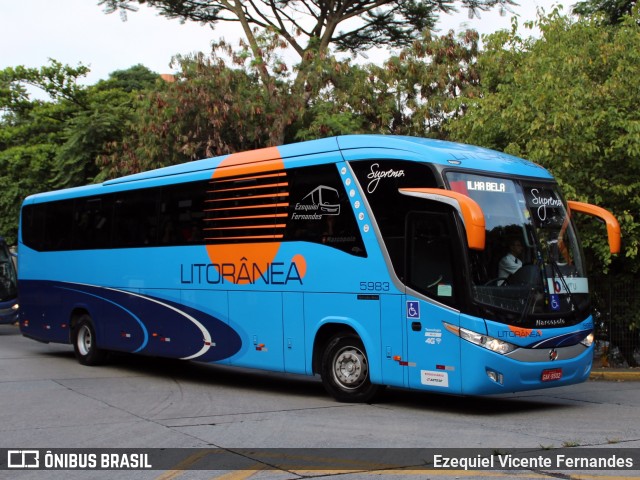 Litorânea Transportes Coletivos 5983 na cidade de São Paulo, São Paulo, Brasil, por Ezequiel Vicente Fernandes. Número da foto: #9203480.